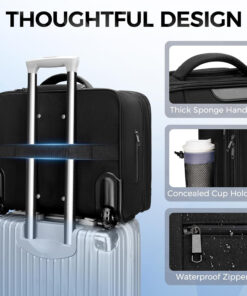 Hidden cup holder and waterproof front pocket briefcase