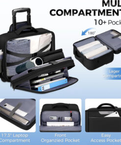 17.3″ laptop compartment in rolling laptop briefcase