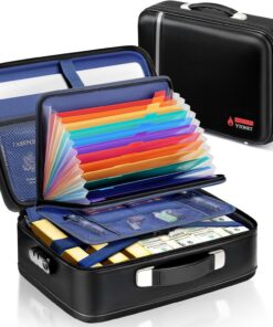 Fireproof Document Box Hard Case with Lock